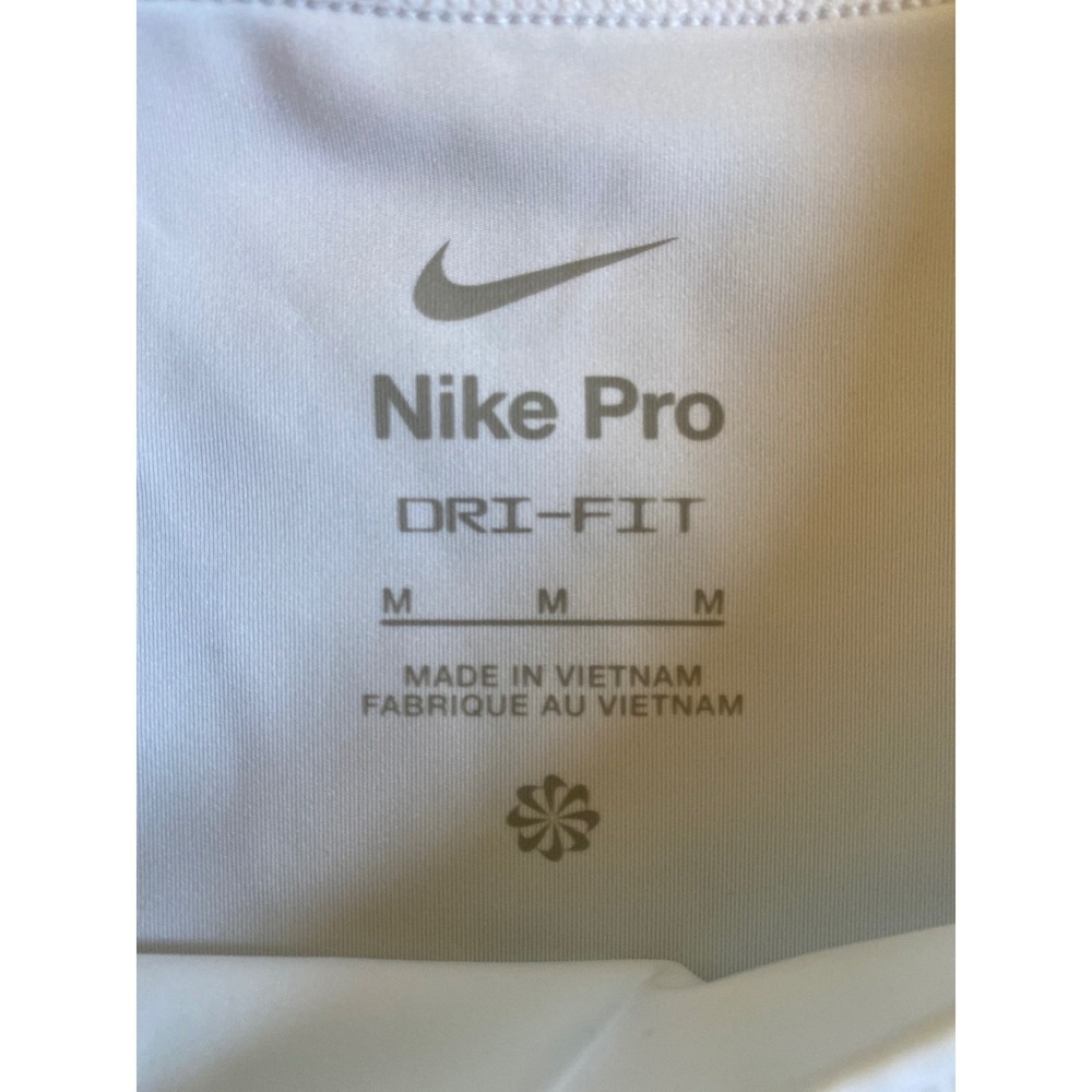 Nike Pro Dri-FIT Women White Cropped Tank Top Training Gym Shirt Medium CJ5944 - Picture 4 of 4